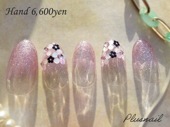 プラスネイル 北千住東口店(PLUS NAIL)/【3342】ホログラム×フラワー