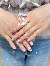 ネコ(Neko)/韓国　ガーリーネイル　ピンク　