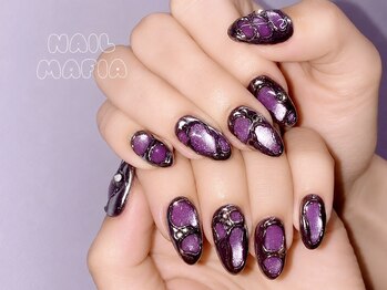 ネイルマフィア 新宿(NAIL MAFIA)/マグネット/ミラーアートネイル