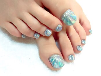 ネイルサロン ジュネイル(NAIL SALON JUNAIL)/FOOTユニコーン×鱗ネイル GR