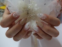 ネイルサロンミキ 横浜(MIKI)/ベージュ着物和装手描きフラワー