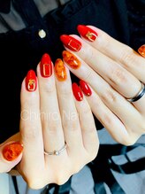 チヒロネイル/べっ甲柄&レッド