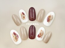 FAST NAIL 荻窪駅前店【パラジェル/ジェルネイル専門/定額/マグネット/フットネイル】/冬フット 【11997】