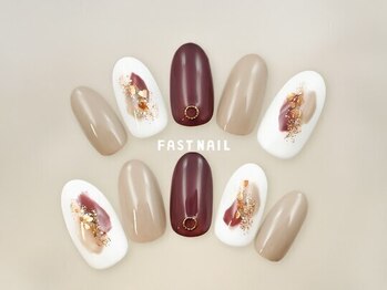 FAST NAIL 荻窪駅前店【パラジェル/ジェルネイル専門/定額/マグネット/フットネイル】/冬フット 【11997】