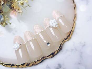 薔薇×パールフレンチ