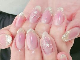 お客様ネイル/リボンチーク