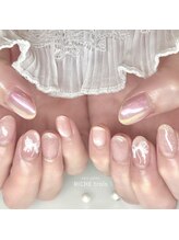 リッシュ トロワ(RICHE trois)/春ちゅるんオーロラリボンネイル