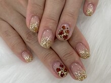 ディーネイル 池袋(D-nail)/【山崎】ラメグラ×レオパード