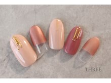 スリー 自由が丘(THREE)/秋色ピンクのミラーフレンチ★