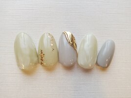 ニュアンスネイル　春色ネイル