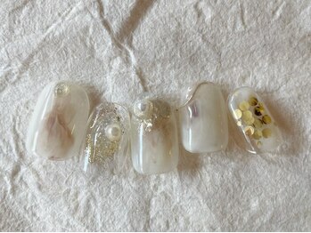 アイネイルズ 梅田店(I nails)/塗りかけミラーしずく¥9200