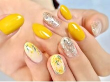 キラネイル アンド アイラッシュ by World Beauty(KIRA)/ミモザネイル　イエローネイル