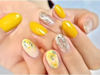 キラネイル アンド アイラッシュ by World Beauty(KIRA)/ミモザネイル イエローネイル
