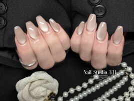 マグネット×爪先フレンチ