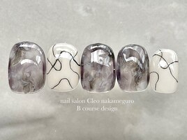 【9月】モノトーン色鉛筆ネイル