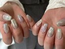 ブルー ニュアンス 水滴ネイル
