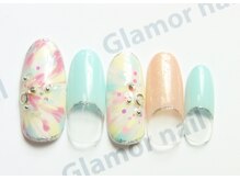 グラマーネイル(Glamor nail)/ピーコック柄☆¥7,700