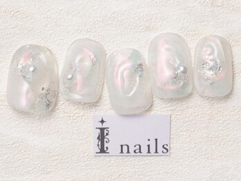 アイネイルズ 池袋店(I-nails)/ぷっくりホワイトオーロラ