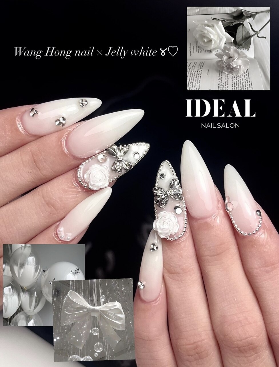 2025年-2026年冬トレンド】ホワイト ハンド ロングのネイルデザイン集