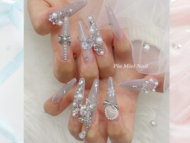 クリスタル×パールネイル