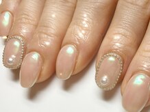 ブラウ ネイル パーティー(Blau Nail Party)の雰囲気(ミラーのオーロラにボールチェーン!シンプルなのにハード可愛い)