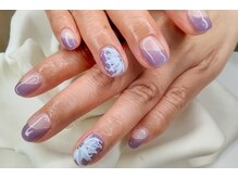 キープ ネイルサロン(KEEP)/ななめフレンチ・フラワーアート