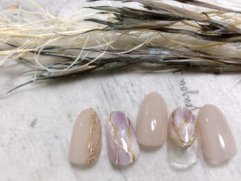 モグネイル(Mogunail)/7月定額Bコース 大理石ネイル