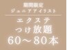 【期間限定】Jrアイリスト担当マツエクつけ放題　60～80本　¥7300→¥3000