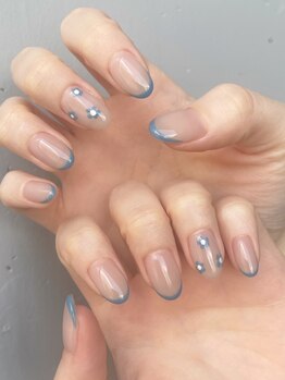 フレンチ×ドットフラワー