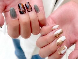秋ネイル☆アシメdesign