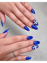 クリーム(Nail Atelier CREAM)/ワンカラー+クロムパーツ