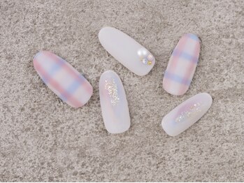 サンミーゴネイル 神戸店(Sunmego Nail)/ふんわりチェックネイル