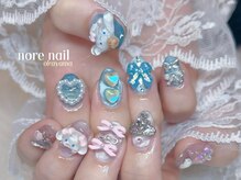 ノレネイル(nore nail)/ピンク×水色 キュートネイル