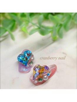 クランベリーネイル 代官山 恵比寿(cranberry nail)/ハートビジューアレンジ♪