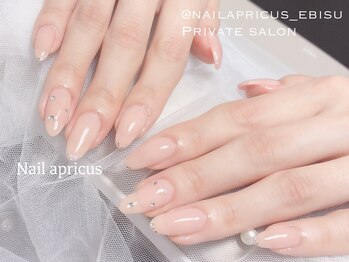 ネイルアプリクス 恵比寿(Nail apricus EBISU)/スキニーガラスフレンチ¥12000