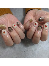 バレンタインネイル