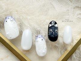 ハロウィンネイル★黒猫ネイル