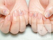 オトナネイル(otona nail)/うるうるピンクの押し花ネイル