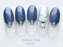 ミューズ MUSE 四街道大日店/逆フレンチネイビーストーン