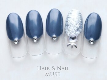 ミューズ MUSE 四街道大日店/逆フレンチネイビーストーン