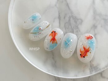ウィスプ(WHISP)/手描き金魚アート 夏 和風