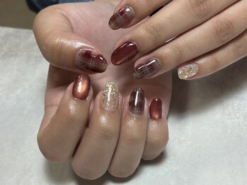 アルファシャルル 那覇 おもろまち(α.chalulu)/チェック柄/マグネット/ボルドー