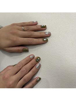 プライベートネイルサロン(private nail salon)/カーキ×ニュアンス