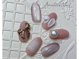 リボン＆うさぎネイル