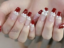 ダークハニー 原宿店(Dark Honey)/クリスマス/冬ネイル/赤フレンチ