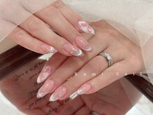 ワンホンネイル 新宿(Rumi Nail)/フラワー/ピンク/上品/冬ネイル