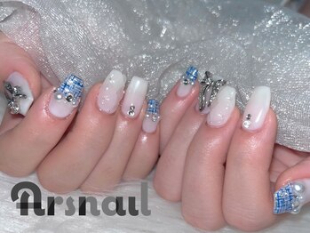 アルスネイル(Ars nail)/ブルーツイードネイル