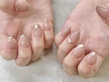 ネイルサロン ドゥ(Nail Salon Doux)/（平田）ニュアンスミラーネイル