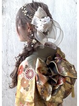 カシェット(cachette)/お着物×ふわふわ編み下ろし