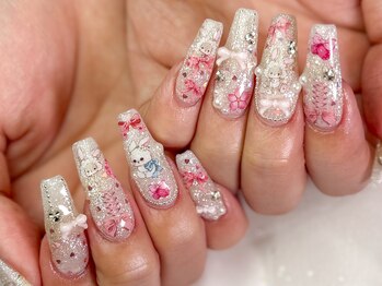 キラキラうさぎネイル